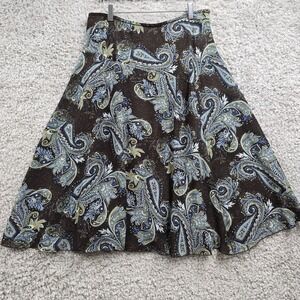 Lindor Womens Paisley Pull On Lined Skirt Size 16 Petite Boho‎ Grunge